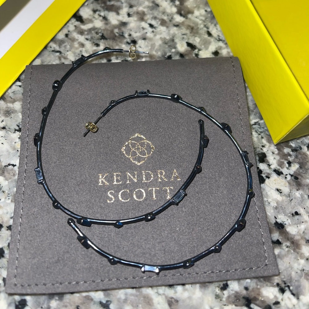 Kendra Scott Gunmetal Hoops